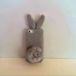 iPhone6,6sカバー ウサギ グレー 2枚目の画像