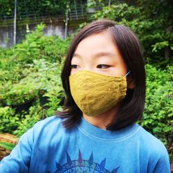 薬草染め 柔らかリネン麻のair mask* linen×organic 草木染めマスク(medium) 6枚目の画像
