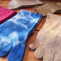 薬草染めsilk&wool socks*2set sale有り✡草木染めシルクウールの靴下　温活靴下　冷えとり 3枚目の画像