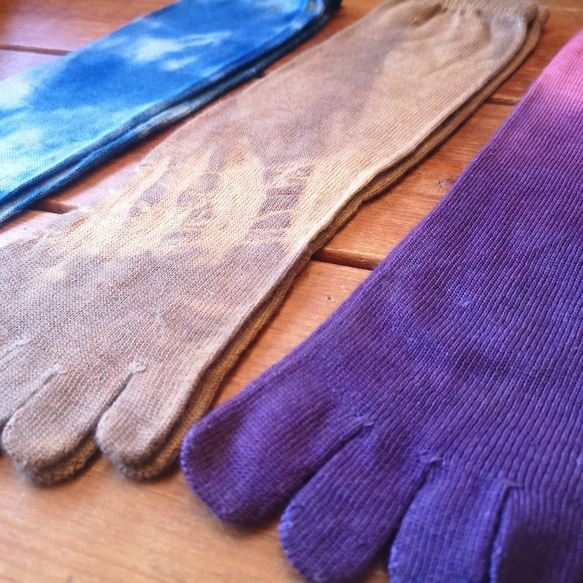 薬草染めsilk&wool socks*2set sale有り✡草木染めシルクウールの靴下　温活靴下　冷えとり 6枚目の画像