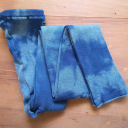 【受注生産】藍染めorganic cotton patterned leggings*草木染めレギンス／やみつきスパッツ 4枚目の画像