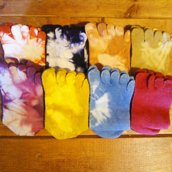 薬草染め silk socks*2set sale有り✡ 草木染めシルクの5本指靴下　温活　detox 4枚目の画像