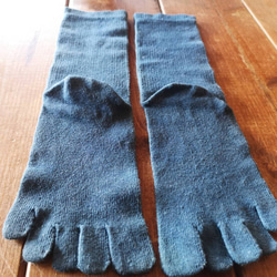 藍染めHemp Cotton Socks*月星*ヘンプコットンの五本指靴下 2枚目の画像