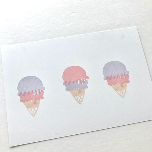 消しゴムスタンプ*アイスクリーム はんこ・スタンプ SUNDAYstamp and