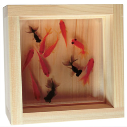金魚 アクリル樹脂×天然木インテリア 金魚アート 祭 こだわりの純日本製  「Made in Japan」 3枚目の画像