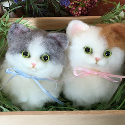 キーホルダー ◇ねこポン◇ 三毛猫 羊毛フェルト 猫 羊毛フェルト