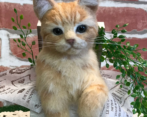 羊毛フェルト 猫 ～はこ猫〜 羊毛フェルト nosaki 通販 7005791