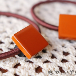 ★再販★漆のヘアゴム【橙】(四角･小) / Square URUSHI Hair Elastic(S-Orange) 2枚目の画像