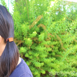 ★再販★漆のヘアゴム【橙】(四角･小) / Square URUSHI Hair Elastic(S-Orange) 4枚目の画像