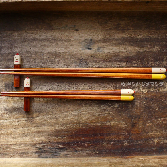 抹漆筷子（雞&amp;小雞）[23cm/成人用] / URUSHI CHOPSTICKS (CHICKEN &amp; CHIC 第5張的照片