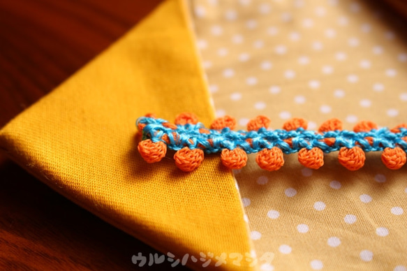 完売：リバーシブル箸袋(黄×黄水玉)/REVERSIBLE CHOPSTICKS BAG(Yellow*Dot) 4枚目の画像