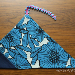 ★Re★可逆袋（紺×花）/可逆筷子袋（深藍色×花） 第1張的照片