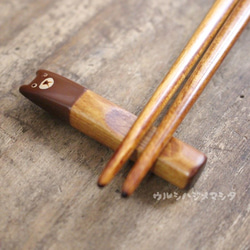 擦漆筷架 (Kuma) / URUSHI CHOPSTICK REST (BEAR) 第2張的照片