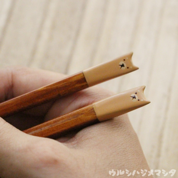 ◆18cm◆[套售]擦漆筷子+筷架（狗）/ [套售]筷子+休息架（狗） 第3張的照片