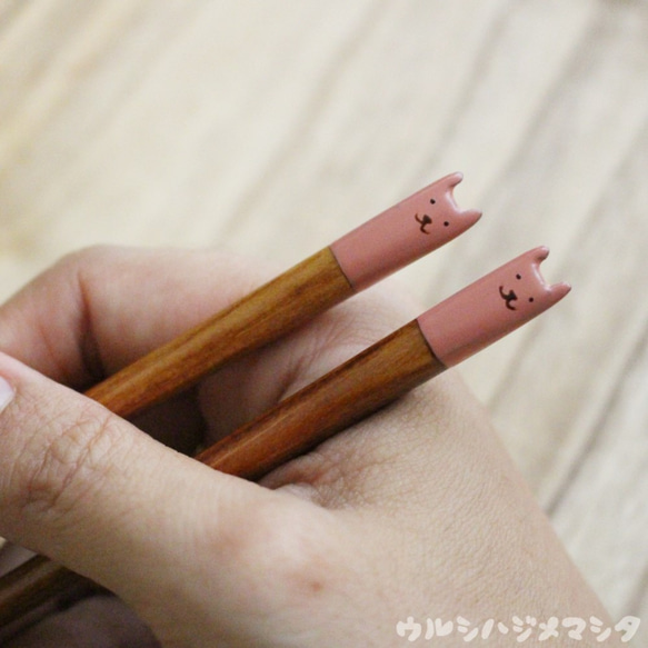 ◆18cm◆【套裝促銷】擦漆筷子+筷架（兔子）/【套裝促銷】筷子+筷架（兔子） 第3張的照片