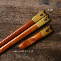 2018限定◆18cm◆【セット販売】拭き漆の箸＋箸置き(カピバラ)／[Set Sale]Chopsticks+Rest 1枚目の画像