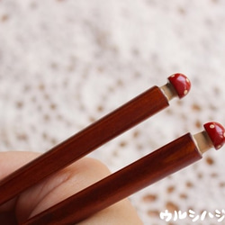 售罄◆23cm◆【套裝促銷】擦漆筷子+筷架（蘑菇頭）/【套裝促銷】筷子+托 第3張的照片