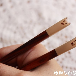 ◆23cm◆[套售]擦漆筷子+筷架（小熊）/ [套售]筷子+休息架 第3張的照片