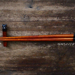 ◆18cm◆[套售]擦漆筷子+筷架（黑貓）/ [套售]筷子+休息架（貓） 第2張的照片