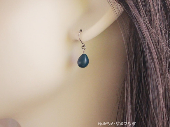 漆滴（藍色）-耳環耳環-/滴URUSHI（藍色）-耳環- 第2張的照片