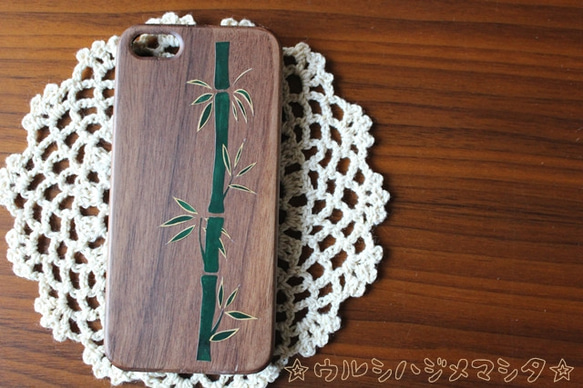 木地蒔絵(竹)のiPhone5/5S用スマホケース / Smartphone Case for iPhone5/5S 1枚目の画像