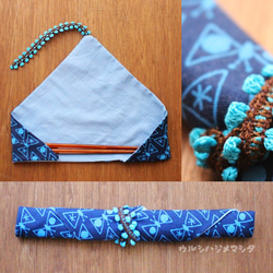 售罄[Set]擦漆筷子+筷子袋（空x海軍藍色蝴蝶）/ [SET]筷子和提包（蝴蝶） 第5張的照片