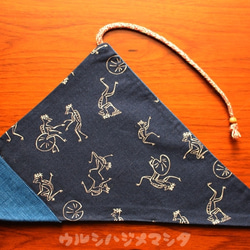 可逆筷子袋（藍色×卡帕）/ REVERSIBLE筷子袋（藍色*卡帕） 第1張的照片