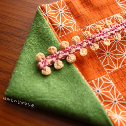 雙面筷子袋（抹茶 x 麻） / 雙面筷子袋（深綠色 x 橙色） 第2張的照片