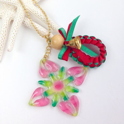 マンゴーのハワイアンキルト（額縁仕立て） タペストリー・壁掛け