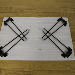折りたたみ　テーブル　ミニテーブル　カフェ　アイアン風　ナチュラル　ウッド　アウトドア　hono-A16030B-WHT 5枚目の画像