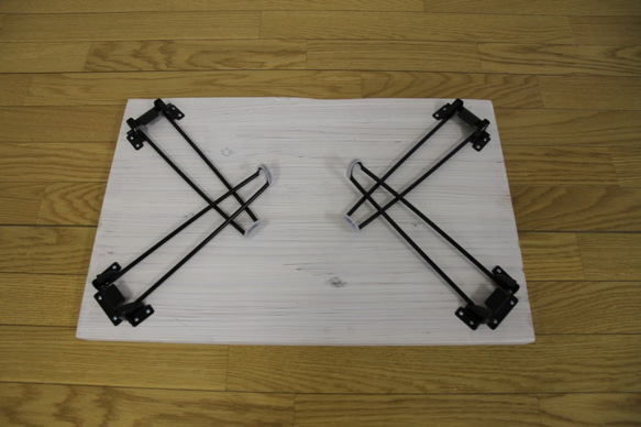 折りたたみ　テーブル　ミニテーブル　カフェ　アイアン風　ナチュラル　ウッド　アウトドア　hono-A16030B-WHT 5枚目の画像