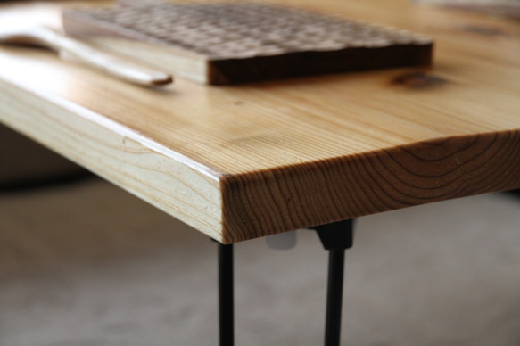 折りたたみ　テーブル　ローテーブル　カフェ　アイアン風　ナチュラル　ロー　アウトドア　hono-A19030B-NTR 2枚目の画像