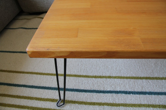 折りたたみ　ミニテーブル　テーブル　アイアン風　ウッド　アウトドア　ナチュラル　カフェ風　60×40×27 2枚目の画像