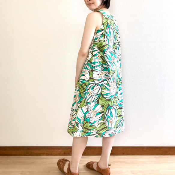 Protea 喇叭連衣裙 [S ~ L] 綠色 第10張的照片