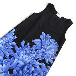火炬薑的喇叭裙[S~3L]黑色x藍色 第10張的照片