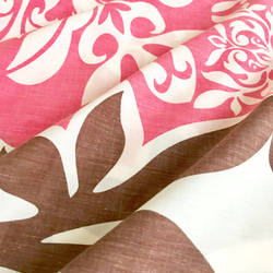 《補貨》夏威夷絎縫圖案喇叭連衣裙【S~3L】棕色 x 珊瑚粉 第10張的照片