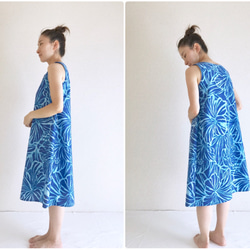 Murady風格芙蓉喇叭連衣裙[S，M，L，LL]藍色 第4張的照片