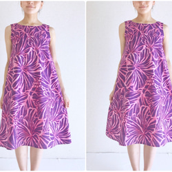 Murady風格芙蓉喇叭連衣裙[M]粉色×紫色 第3張的照片