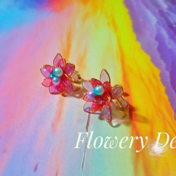 Flowery Deco 炫彩-水晶花耳環 第2張的照片