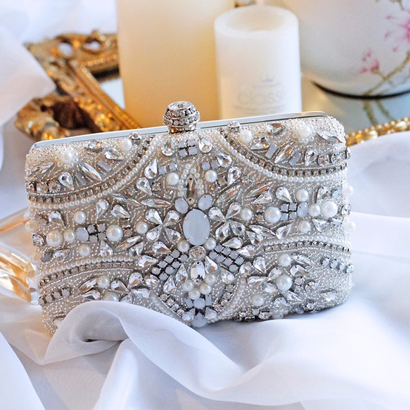 2way☆パーティー☆ブライダル☆ビジュー クラッチ パーティーバッグ