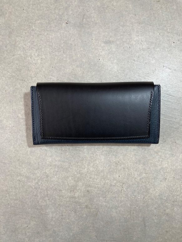 Dew-003 長財布（スリム版）紺色 2枚目の画像