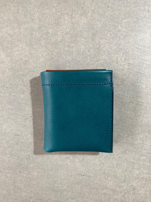 Dew-001雙折錢包，使用時精美完成藍色 第1張的照片