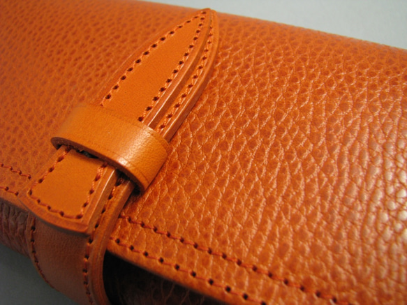 差込長財布 （オレンジ色）　イタリアンレザー６色展開 3枚目の画像