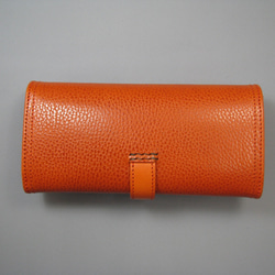 差込長財布 （オレンジ色）　イタリアンレザー６色展開 4枚目の画像