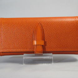 差込長財布 （オレンジ色）　イタリアンレザー６色展開 6枚目の画像