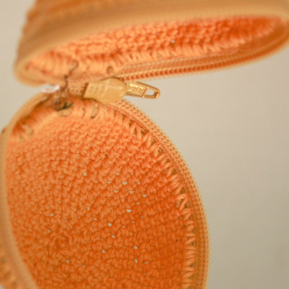 Orange pouch オレンジ型ポーチ 4枚目の画像