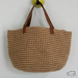 Bucket bag woven with hemp thread B 1枚目の画像
