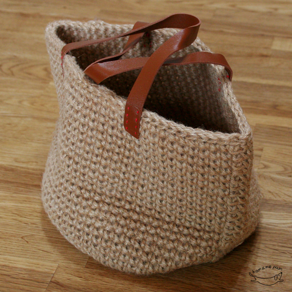 Bucket bag woven with hemp thread B 2枚目の画像