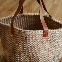 Bucket bag woven with hemp thread B 3枚目の画像