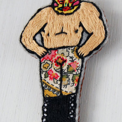 メヒコのレスラー　刺繍ブローチ 3枚目の画像
